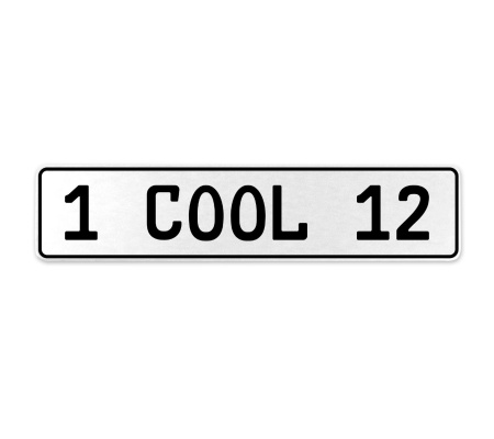 1 COOL 12  - White Aluminum Street Sign Mancave Euro Plate Name Door Sign Wall