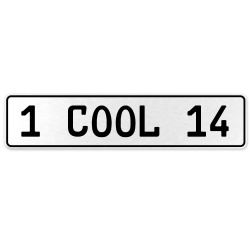 1 COOL 14  - White Aluminum Street Sign Mancave Euro Plate Name Door Sign Wall