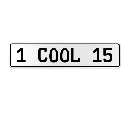 1 COOL 15  - White Aluminum Street Sign Mancave Euro Plate Name Door Sign Wall