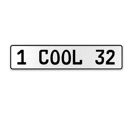 1 COOL 32  - White Aluminum Street Sign Mancave Euro Plate Name Door Sign Wall
