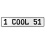 1 COOL 51  - White Aluminum Street Sign Mancave Euro Plate Name Door Sign Wall