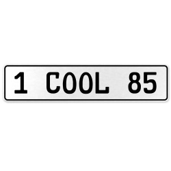 1 COOL 85  - White Aluminum Street Sign Mancave Euro Plate Name Door Sign Wall