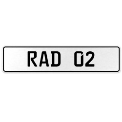 RAD 02  - White Aluminum Street Sign Mancave Euro Plate Name Door Sign Wall Art