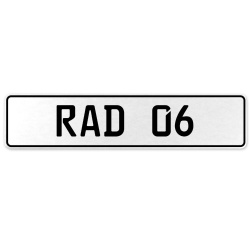 RAD 06  - White Aluminum Street Sign Mancave Euro Plate Name Door Sign Wall Art