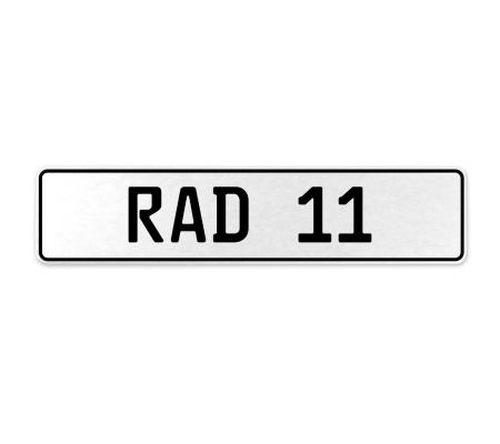 RAD 11  - White Aluminum Street Sign Mancave Euro Plate Name Door Sign Wall Art
