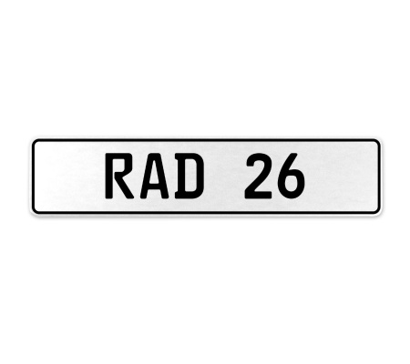 RAD 26  - White Aluminum Street Sign Mancave Euro Plate Name Door Sign Wall Art