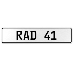 RAD 41  - White Aluminum Street Sign Mancave Euro Plate Name Door Sign Wall Art