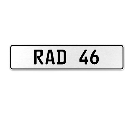 RAD 46  - White Aluminum Street Sign Mancave Euro Plate Name Door Sign Wall Art