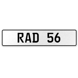 RAD 56  - White Aluminum Street Sign Mancave Euro Plate Name Door Sign Wall Art