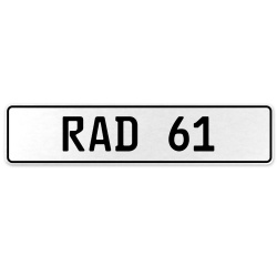 RAD 61  - White Aluminum Street Sign Mancave Euro Plate Name Door Sign Wall Art