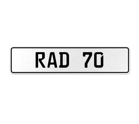 RAD 70  - White Aluminum Street Sign Mancave Euro Plate Name Door Sign Wall Art