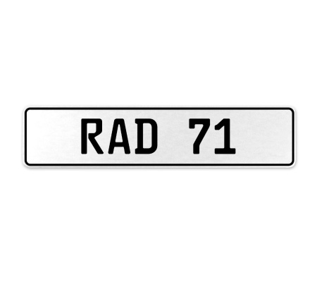 RAD 71  - White Aluminum Street Sign Mancave Euro Plate Name Door Sign Wall Art