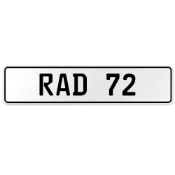 RAD 72  - White Aluminum Street Sign Mancave Euro Plate Name Door Sign Wall Art
