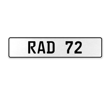 RAD 72  - White Aluminum Street Sign Mancave Euro Plate Name Door Sign Wall Art