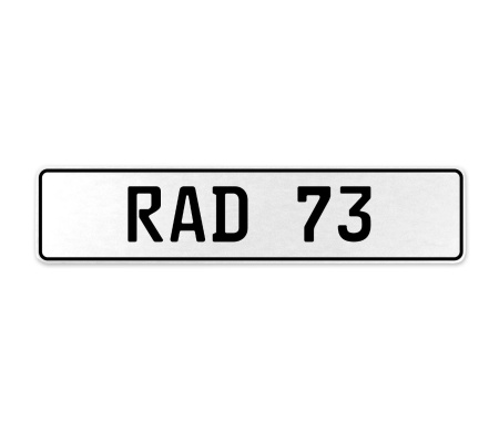 RAD 73  - White Aluminum Street Sign Mancave Euro Plate Name Door Sign Wall Art