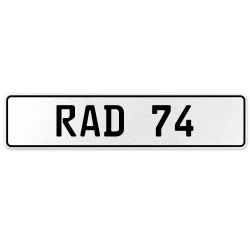 RAD 74  - White Aluminum Street Sign Mancave Euro Plate Name Door Sign Wall Art