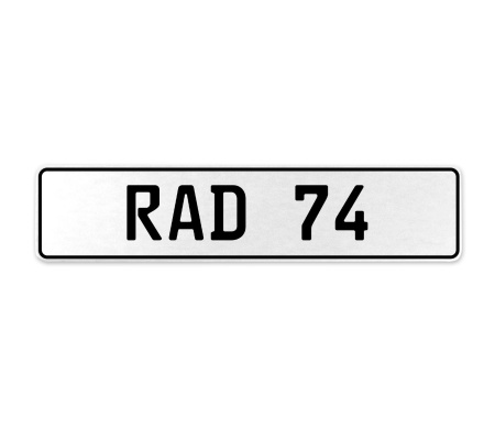 RAD 74  - White Aluminum Street Sign Mancave Euro Plate Name Door Sign Wall Art