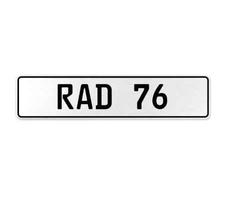 RAD 76  - White Aluminum Street Sign Mancave Euro Plate Name Door Sign Wall Art