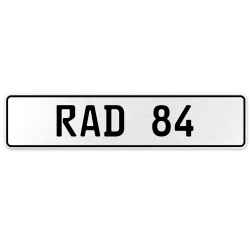 RAD 84  - White Aluminum Street Sign Mancave Euro Plate Name Door Sign Wall Art