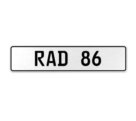 RAD 86  - White Aluminum Street Sign Mancave Euro Plate Name Door Sign Wall Art