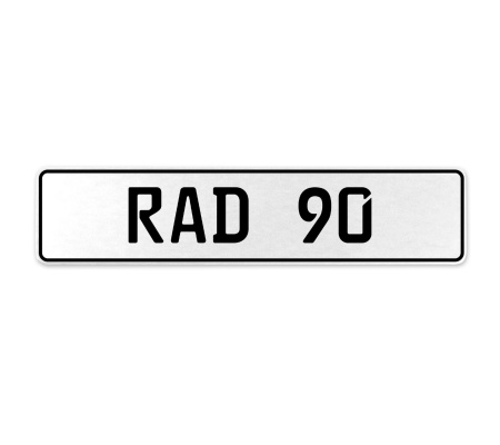 RAD 90  - White Aluminum Street Sign Mancave Euro Plate Name Door Sign Wall Art