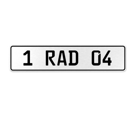 1 RAD 04  - White Aluminum Street Sign Mancave Euro Plate Name Door Sign Wall