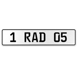 1 RAD 05  - White Aluminum Street Sign Mancave Euro Plate Name Door Sign Wall