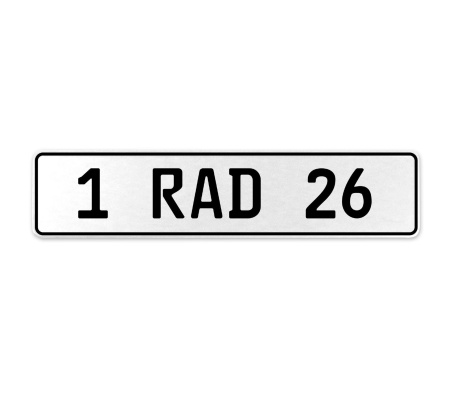 1 RAD 26  - White Aluminum Street Sign Mancave Euro Plate Name Door Sign Wall