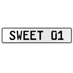 SWEET 01  - White Aluminum Street Sign Mancave Euro Plate Name Door Sign Wall