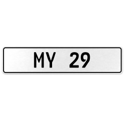 MY 29  - White Aluminum Street Sign Mancave Euro Plate Name Door Sign Wall Art