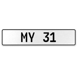 MY 31  - White Aluminum Street Sign Mancave Euro Plate Name Door Sign Wall Art