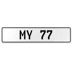 MY 77  - White Aluminum Street Sign Mancave Euro Plate Name Door Sign Wall Art