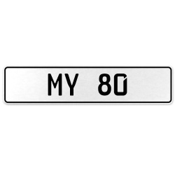 MY 80  - White Aluminum Street Sign Mancave Euro Plate Name Door Sign Wall Art