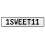 1SWEET11  - White Aluminum Street Sign Mancave Euro Plate Name Door Sign Wall