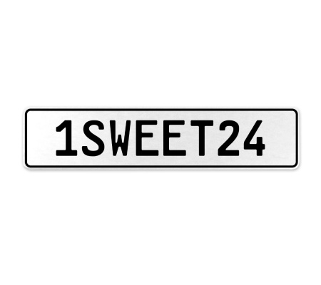 1SWEET24  - White Aluminum Street Sign Mancave Euro Plate Name Door Sign Wall