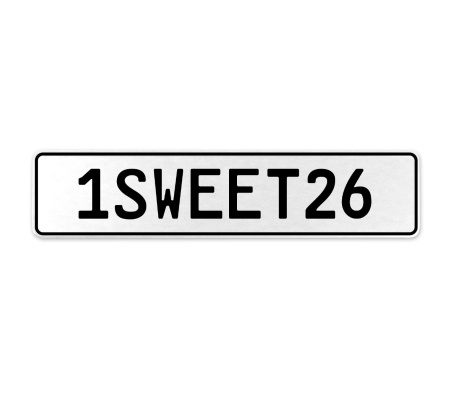 1SWEET26  - White Aluminum Street Sign Mancave Euro Plate Name Door Sign Wall