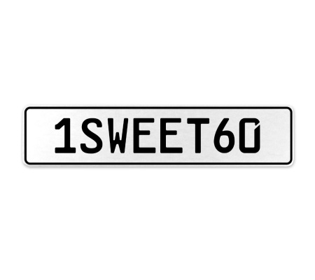 1SWEET60  - White Aluminum Street Sign Mancave Euro Plate Name Door Sign Wall
