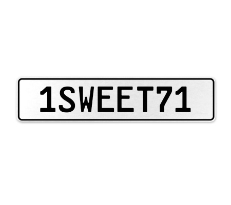 1SWEET71  - White Aluminum Street Sign Mancave Euro Plate Name Door Sign Wall