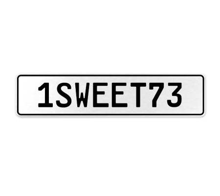 1SWEET73  - White Aluminum Street Sign Mancave Euro Plate Name Door Sign Wall