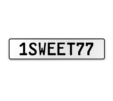 1SWEET77  - White Aluminum Street Sign Mancave Euro Plate Name Door Sign Wall