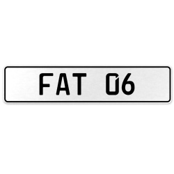 FAT 06  - White Aluminum Street Sign Mancave Euro Plate Name Door Sign Wall Art