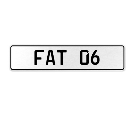 FAT 06  - White Aluminum Street Sign Mancave Euro Plate Name Door Sign Wall Art