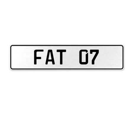 FAT 07  - White Aluminum Street Sign Mancave Euro Plate Name Door Sign Wall Art