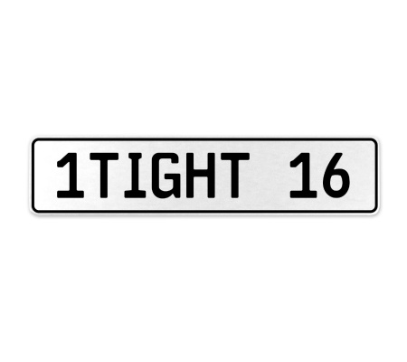 1TIGHT 16  - White Aluminum Street Sign Mancave Euro Plate Name Door Sign Wall