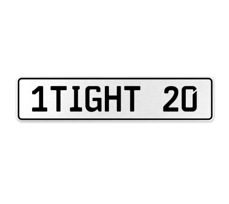 1TIGHT 20  - White Aluminum Street Sign Mancave Euro Plate Name Door Sign Wall