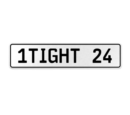 1TIGHT 24  - White Aluminum Street Sign Mancave Euro Plate Name Door Sign Wall