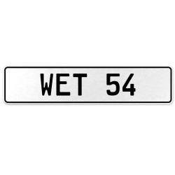 WET 54  - White Aluminum Street Sign Mancave Euro Plate Name Door Sign Wall Art