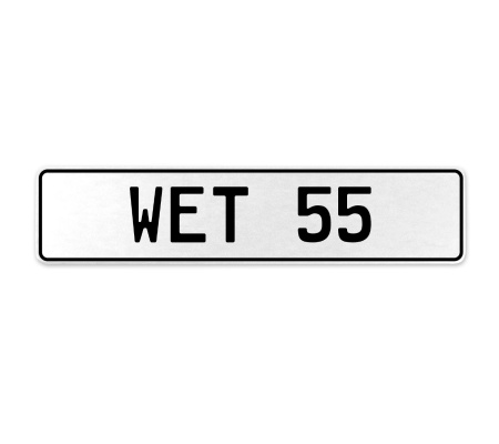 WET 55  - White Aluminum Street Sign Mancave Euro Plate Name Door Sign Wall Art