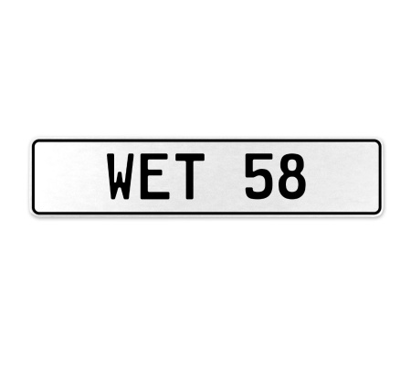 WET 58  - White Aluminum Street Sign Mancave Euro Plate Name Door Sign Wall Art