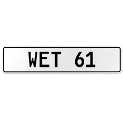 WET 61  - White Aluminum Street Sign Mancave Euro Plate Name Door Sign Wall Art